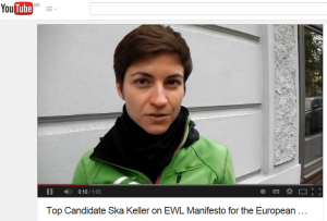 Ska Keller, Greens/EFA candidate for the Presidency of the European Commission, underlines her support for gender equality and women's rights in the EU with a video message to the EWL